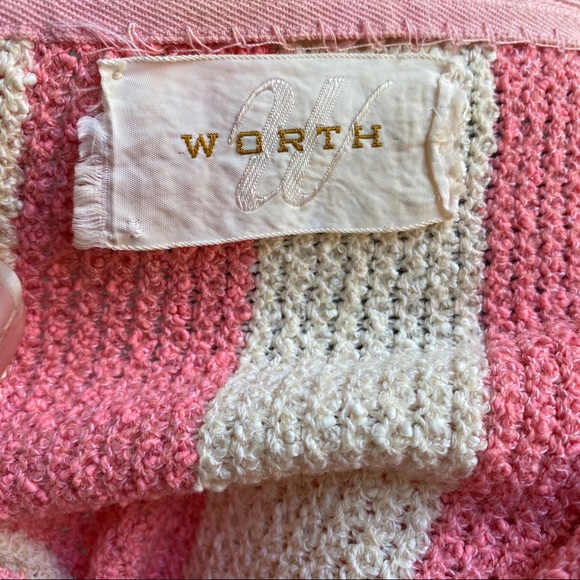 Vintage 60s 70s Easter BARBIE Dress S/M Knit Pink Striped Mini Pink White Stripe - Picture 7 of 8